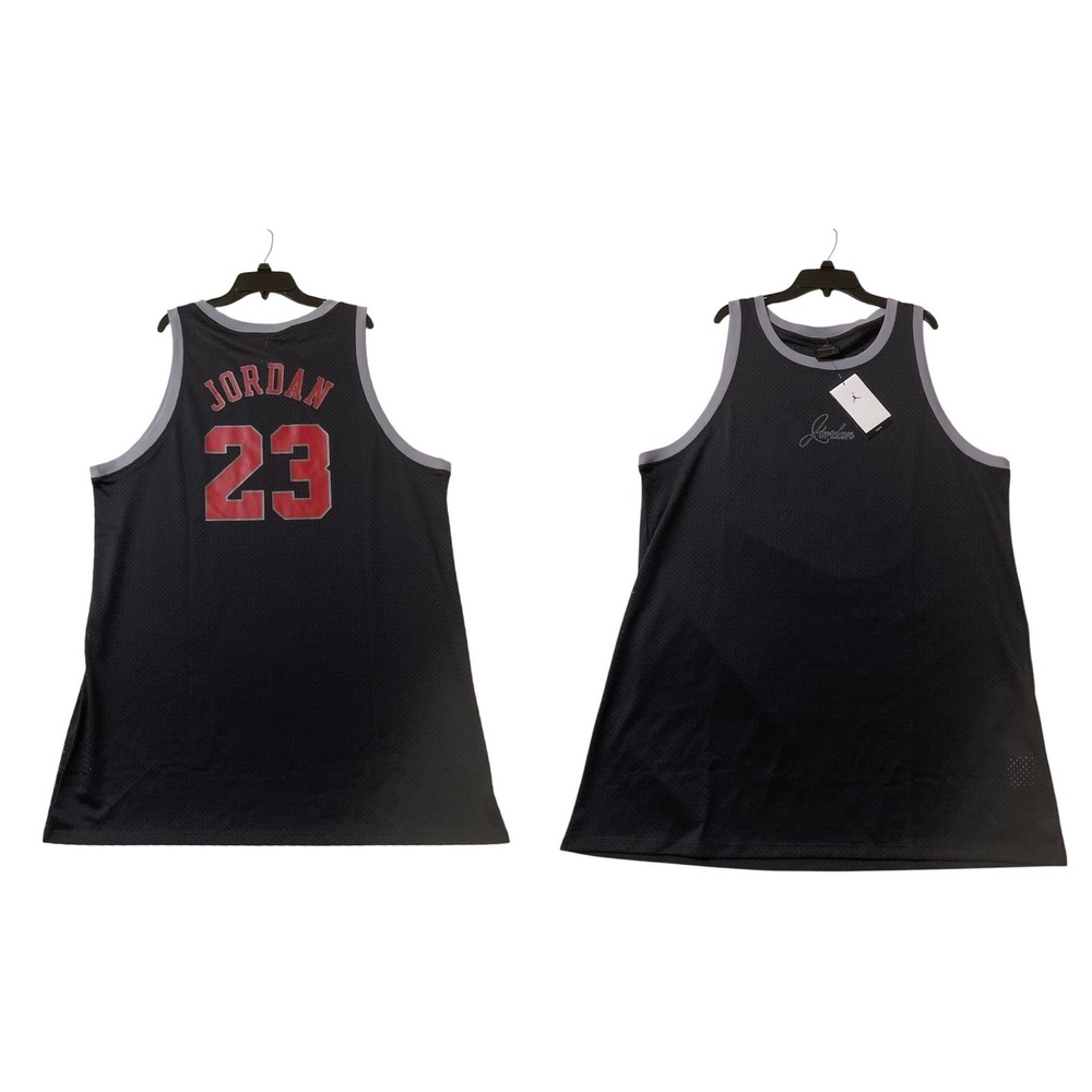 Jordan Womens Mesh Jersey Dress XL‎ Black Grey Red 23 Graphic Sleeveless New